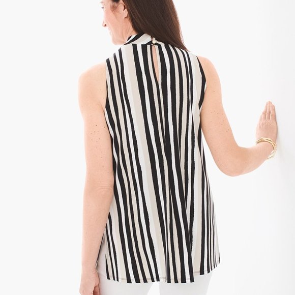 Chico's Mod Striped Mock-Neck Top - Picture 5 of 7